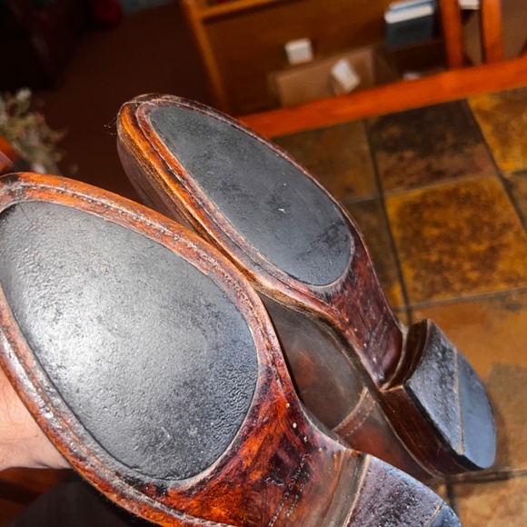 Vintage FRYE Lindsay Riding Monogram High Logo Leather Zip Boots in 5.5 Rare - Picture 6 of 6